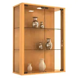 Vitrinenschrank Glas Wandschrank Vitrine Sammlervitrine Hängeschrank Buche Dekor