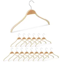 Relaxdays Kleiderbügel Holz, 16er Set, B: 42 cm, rutschfeste