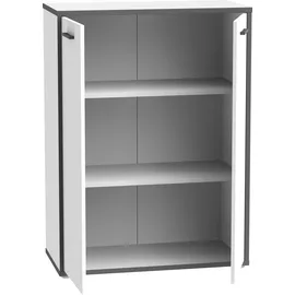 Forte "Keflav", weiß (weiß, uni wolfram grau), B:84,5cm H:115,1cm T:41,5cm, Spanplatte, Sideboards, Kommode, Breite 84,5 cm