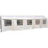 DEGAMO Seitenplane für Partyzelt, Länge 10 Meter, PVC weiß mit Fenstern