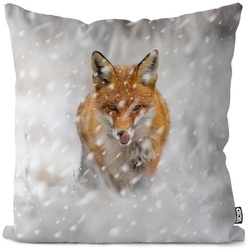 Kissenbezug, VOID (1 Stück), Rotfuchs Winter Schnee Fuchs rotfuchs winter jagd schnee fuchs gefähr bunt