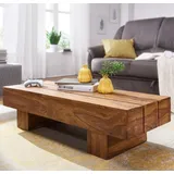 FineBuy Couchtisch Braun Akazie 120 x 45 x 15 cm