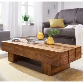 FineBuy Couchtisch Braun Akazie 120 x 45 x 15 cm