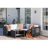 gardenson Loungegarnitur Haiti 7-tlg. Schwarz