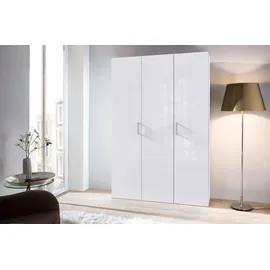 WIMEX Kleiderschrank WIMEX "Mugano,in 3 Breiten, 2 Tiefen, viele Farben, Made in Germany", front hochglanz lack weiß, korpus weiß, griffe alufarben, Schränke, Kinder, Weiß, B/H/T: 120cm x 185cm x 40cm, Ohne Spiegel, Basic, Holzwerkstoff, Kleiderschrank, mit