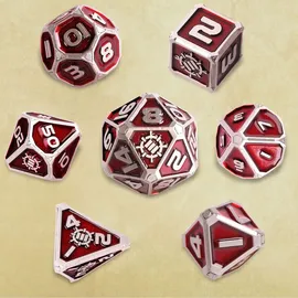 Enhance Tabletop Collectors Edition 7pc Metal RPG Dice Set Red