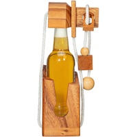 Zederello Mini Bier Flaschen-Puzzle für kleine Flaschen, Rätsel, Tresor, 0,33 Liter, Holz-Safe, Pils