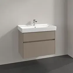 Villeroy und Boch Collaro Waschtischunterschrank C010B0VM 75,4x54,6x44,4cm, Waschbecken mittig, LED-Beleuchtung, taupe