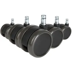 hjh OFFICE Stuhlrollen 5x ROLO FREE 10mm/65mm Metall, Kunststoff