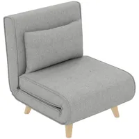 Homcom Schlafsessel 3 in 1 Polyester 72 x 79 x 78 cm Hellgrau mit Lendenkissen