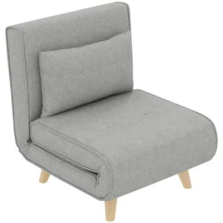 Homcom Schlafsessel 3 in 1 Polyester 72 x 79 x 78 cm Hellgrau mit Lendenkissen