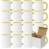 Sublimationstassen ohne Druck AAA Grade | Einzeln oder im Set | Fototasse für Sublimationsdruck | Leere Tassen für Hitzepressen-Thermo-Sublimation (24 Stück, Gelb)