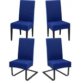 Hopelit Stuhlhussen 4er Set, Stuhlhussen Schwingstühle Abnehmbarer Waschbarer Spandex, Universale Stretch Stuhlbezug Hussen für Esszimmer, Hotel, Küche, Hochzeitsdeko, Blau