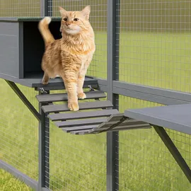 Wiltec Freilaufgehege Katzen 210 x 187 x 187 cm Grau