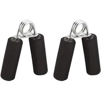 Relaxdays Fingertrainer 2er Set, Griffpolster, Trainer, Fingertraining, Eisen Feder, schwarz