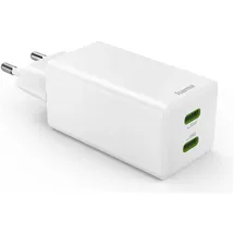 Hama 65W 2x USB-C GaN Schnellladegerät, Weiß