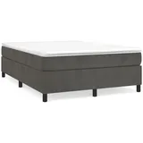 vidaXL Boxspringbett mit Matratze Dunkelgrau 140x200 cm Samt