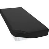 TM MAXX Jersey Spannbettlaken für Baby und Kinder mit Öko-Tex Standard (Schwarz 027, 180x200) Matratzenhöhe bis 25 cm, Spannbetttuch aus 100% Baumwolle