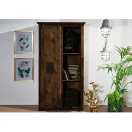 Massivmoebel24 Schrank Mango 100x50x190 braun lackiert RAILWAY #415