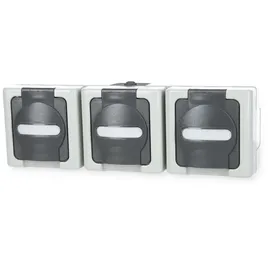 Kopp Klappdeckelsteckdose 3-fach Grau 1 St.