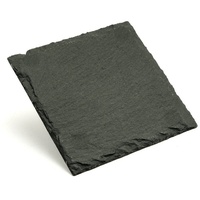 GAUMENKICK Servierplatte Servierplatte SCHIEFER 25x25cm Schieferplatte Käseplatte quadratisch, (1-tlg) schwarz
