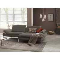 W.Schillig Ecksofa »enjoy&MORE«, mit Sitztiefenverstellung, Füße Chrom glänzend, Breite 294 cm braun