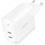 Logilink PA0282 USB Ladegerät 20 W 2x USB-C® USB PD Weiß Innenbereich USB Power Delivery (USB-PD)