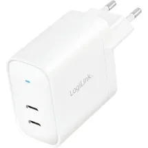 Logilink PA0282 USB Ladegerät 20 W 2x USB-C® USB PD Weiß Innenbereich USB Power Delivery (USB-PD)