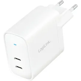 Logilink PA0282 USB Ladegerät 20 W 2x USB-C® USB PD Weiß Innenbereich USB Power Delivery (USB-PD)