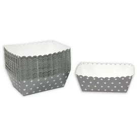 Frau WUNDERVoll® Kuchen Backformen 48 Stück, grau, weiße Punkte/Mini Kuchenform Backformen, Backförmchen, Muffin Backform, Papierbackform, Förmchen Papier Kastenform Einweg