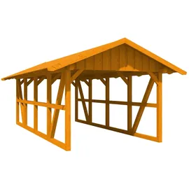 SKANHOLZ Einzelcarport Schwarzwald 4,24 x 7,72 m eiche hell ohne Rückwand