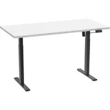 VCM my office Lona elektrisch höhenverstellbarer Schreibtisch weiß rechteckig, T-Fuß-Gestell schwarz 140,0 x 50,0 cm