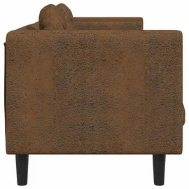 vidaXL Sofa mit Kissen Braun Kunstleder Wildleder-optik