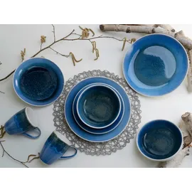 CreaTable CreaTable, Caldera Blau, Kombiservice aus Steinzeug, spülmaschinen- und mikrowellengeeignet, Qualitätsproduktion