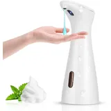 Weiß Automatischer Seifenspender 200ml, Elektrisch Mit Sensor Infrarot, No Touch IPX7 Wasserdicht für Waschbecken, Küchen, Bad, Schule, Hotel
