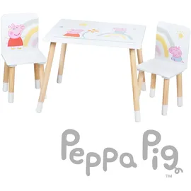 roba Kindersitzgruppe Peppa Pig 60 x 49 x 50 cm Holz weiß mehrfarbig