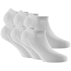 Rohner Basic Unisex Sneaker Socken, 6er Pack - Bambus Weiß 39-42