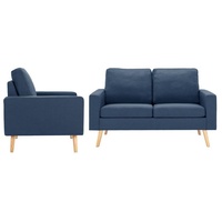 VidaXL 2-tlg. Sofagarnitur Stoff Blau