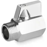 KLASEBO® Kugelhahn 3 8, Mini Messing Verchromt, AG X IG
