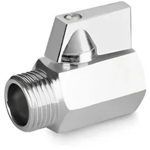 KLASEBO® Kugelhahn 3 8, Mini Messing Verchromt, AG X IG