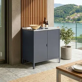 casa.pro Outdoor Schrank Bolognano 92x80x50 cm Dunkelgrau, matt