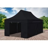 Faltpavillon Faltzelt Pavillon 3x6m Schwarz Gartenzelt Klappzelt Wasserdicht