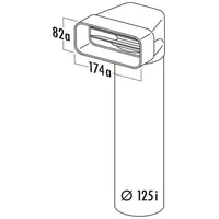 Naber COMPAIR flow 125 MF-UR 125 Umlenkstück 90° mit Rundrohr 900mm 4033009