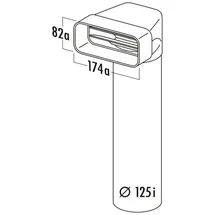 Naber COMPAIR flow 125 MF-UR 125 Umlenkstück 90° mit Rundrohr 900mm 4033009
