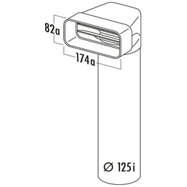 Naber COMPAIR flow 125 MF-UR 125 Umlenkstück 90° mit Rundrohr 900mm 4033009