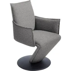 K+W Komfort & Wohnen Drehstuhl »Drive«, Flachgewebe 775, Sessel mit federnder Sitzschale, Drehteller in Metall schwarz Struktur K+W Komfort & Wohnen lightgrey 85 + Drehteller in Metall schwarz Struktur