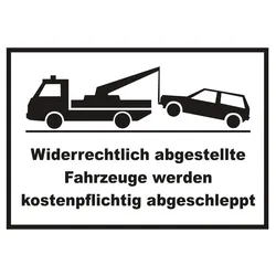 Widerrechtlich abgestellte Fahrzeuge Schild A5 (148x210mm)
