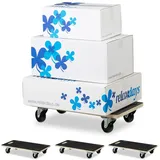Relaxdays 4 x Transportroller mit Bremse 400 kg