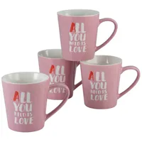 CreaTable Kaffeebecher 0,42 l Rosé 4 St.