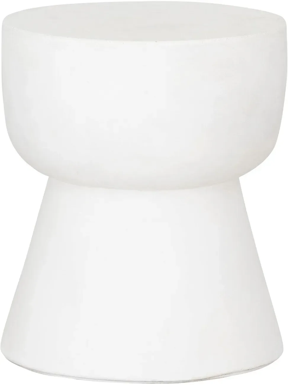 Hocker Motto aus Faserzement, rundes Design, modern, Weiß, Ø 30 cm, für drinnen